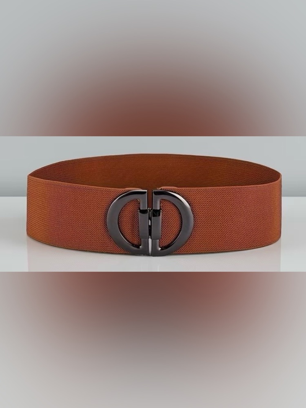 6 x 85 cm Nature & Jewel Tones Signature Belt – Camel Double D Elastic Belt NWT